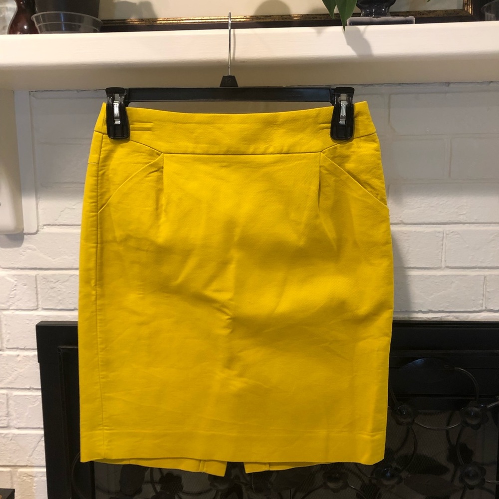 J Crew Golden Yellow Pencil Skirt